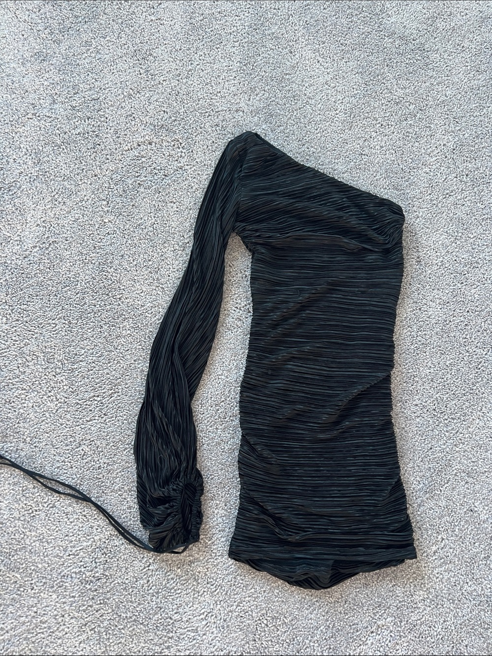Lucy in the Sky One-Shoulder Black Mini Dress
